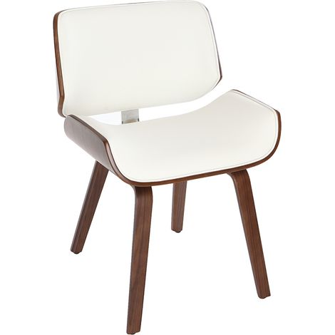 Silla blanca y madera oscura nogal RUBBENS (1/4)