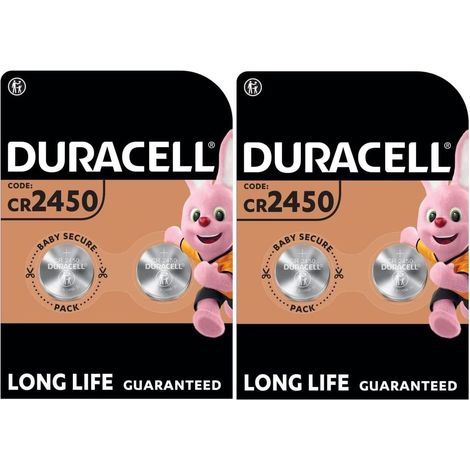 4 x Duracell Cr 2450 Lithium (2 ampoules de 2 batteries) 4 piles 4