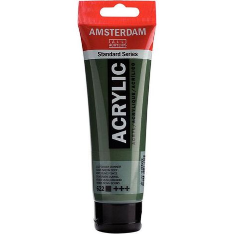 Peinture Acrylique - Talens - Amsterdam - 120ml - Vert Olive Foncé - 70 Couleurs Disponibles (1/2)