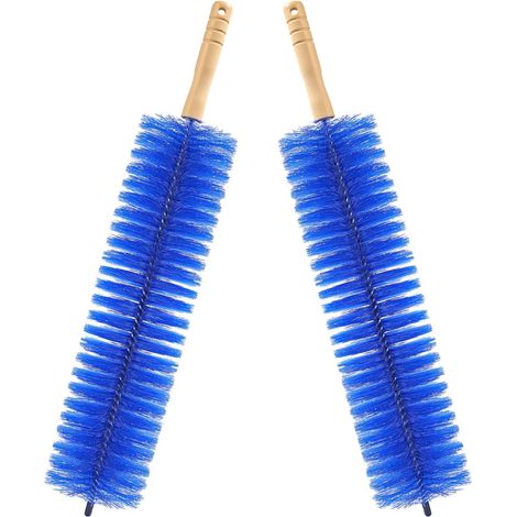 Lot de 2 Brosses Anti-peluches Réutilisables pour Nettoyage de Ventilateurs et Grilles D'aération, Outils Ménagers Ergonomiques en Plastique et Bois pour Sandales Femme (1/5)