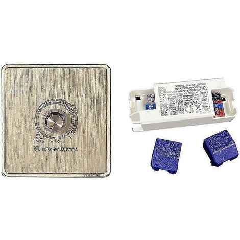 Alimentation LED dimmable 0-10 V, transcompatible 300 mA, 12 W, pour spots et tubes avec variateur et interrupteur de couleur simple. WHBYV (1/4)
