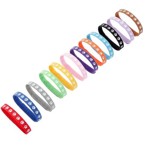 Collar para mascotas, 12 piezas, collar de tela con huella para mascotas a la moda. (1/5)