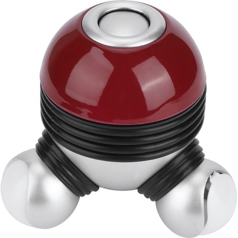 Mini masseur vibrant portable pour le corps avec lumière LED pour soulager les douleurs de la tête, du cou et des jambes (rouge) (1/5)