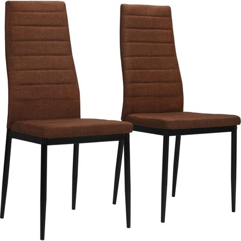 Conjunto de 2 sillas de cocina comedor de diseño moderno en tela marrón CDS020752