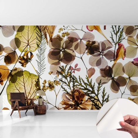 Papier peint autocollant adhésif décoratif avec motifs pour salon et chambre a motif Composition naturelle 416x254 cm (1/5)