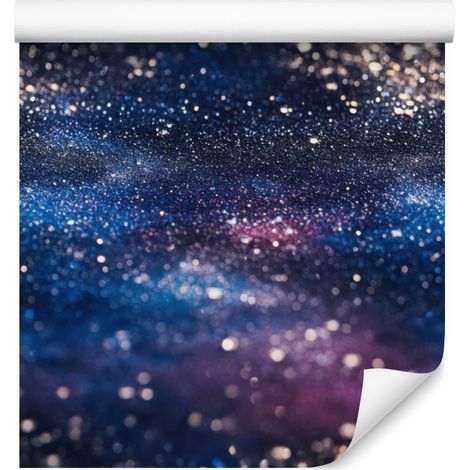 Papier peint aquarelle galaxie bleu marine, indigo et prune 50x1000 cm (1/5)