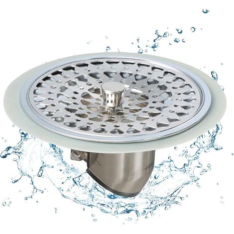 Duschhaarfilter, geruchsneutralisierender Duschhaarfänger, geruchshemmender Duschstopper, Haarfilter aus Silikon und Edelstahl für Bad, Badewanne und Küche