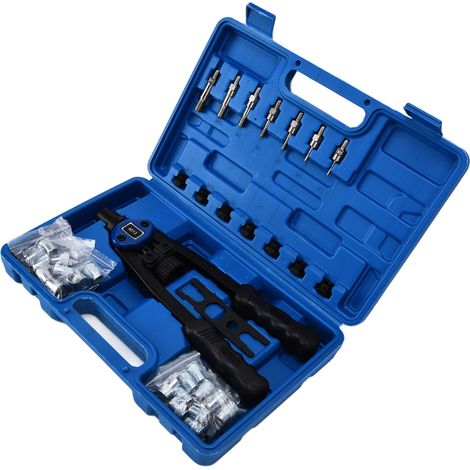 Set aus 126 Teilen manueller Nietpistole, Nietset mit M3 M4 M5 M6 M8 M10 M12 Nieten, Handwerkzeug für robuste Befestigung. (1/5)