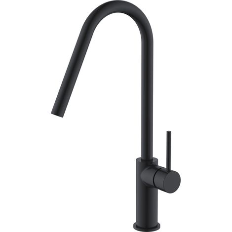 IMEX Küchenarmatur Spüle Chrom Schwarz matt aus Stahl und Messing Einhebelmischer mit 35-mm-Kartusche flexible 50-cm-Schläuche – Kenia