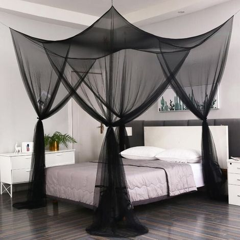 Moustiquaire pour lit simple et double de ouvertures x cm 4 190 210 240 Noir (1/5)