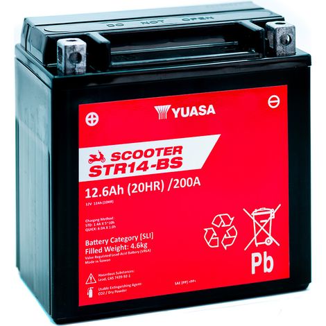 Batterie scooter YUASA STR14-BS YTX14-BS 12V 12AH 200A