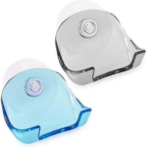 Support pour rasoir à ventouse, adapté à une utilisation sous la douche et avec un rasoir, auto-adhésif, mural, étagère de rangement pour salle de bain, convient aux surfaces en verre, en carrelage et (1/5)