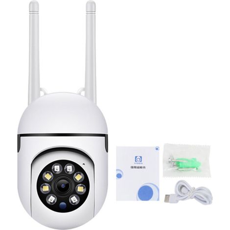 Caméra de sécurité extérieure 1080P, Angle de vision de 360 °, Audio bidirectionnel, étanche, panoramique et inclinable, pour la maison (1/5)