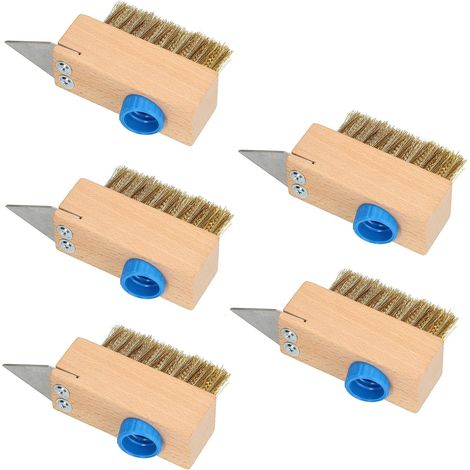 KOTARBAU Lot de 5 brosses à joints - 40 mm - Avec poils en acier - Pour le nettoyage des joints - Avec poils en acier - Pour pavés - Sans manche (1/5)