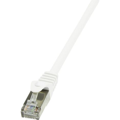 LogiLink CP2051S RJ45 Patchkabel CAT 6 F/UTP 2.00 m Weiß mit Rastnasenschutz 1 St.