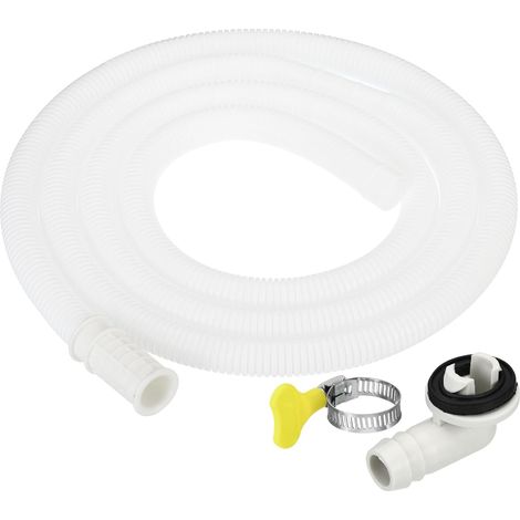 6,5 ft Air Conditionneur Drain Tuyau Trousse Blanc Universel Drain Connecteur Drain Tuyau Avec Pince, Pour Mini-Division Fenêtre Ac Unité Lave-Vaisselle Robinet (1/5)