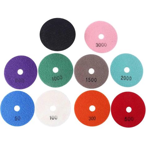 Lot de 10 disques de polissage diamantés de 4 pouces, compatibles avec le marbre, le béton et la pierre. (1/5)