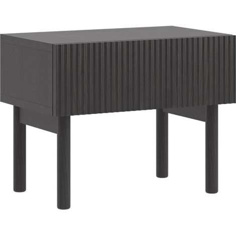 Selsey NOLIE - Mesita de noche - con cajón - de pie - 50 cm - Fresno Portland negro (1/5)