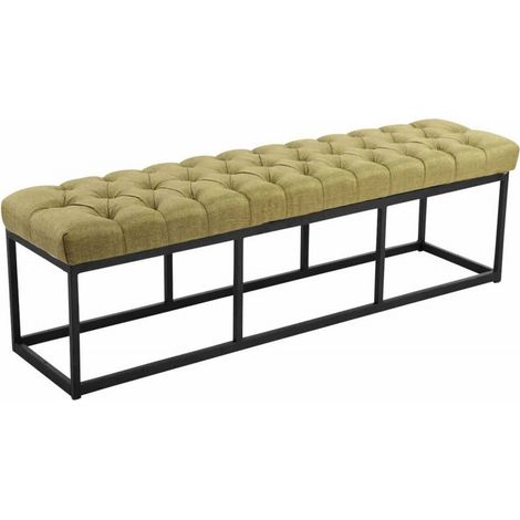 Sitzbank Amun Stoff mit schwarzem Gestell grün 150 cm (1/5)