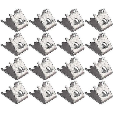 Lot de 16 clips de fixation pour étagère de réfrigérateur en acier inoxydable (1/3)