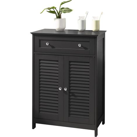 Mueble Auxiliar para baño, Armario de almacenaje Organizador para baño con 1 cajones y 2 Puerta Gris FRG238-DG SoBuy ES (1/5)