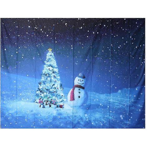 Tapis mural décoratif hivernal scène de neige de Noël, couverture suspendue 200x150cm pour maison (1/5)