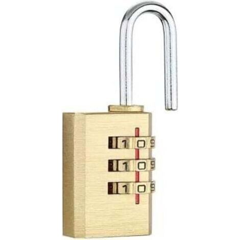 Cadenas à combinaison code 3 chiffres, Cadenas à code pour casier vestiaire sport, collège, scolaire, Serrure à combinaison extérieur, abri de jardin (1/4)