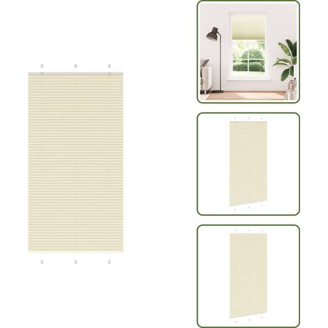 vidaXL Plissee Creme 105x200 cm Stoffbreite 104,4 cm Polyester (1/5)