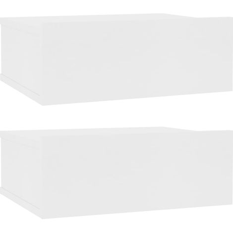 vidaXL Floating Nightstands 2 pcs White 40x30x15 cm Engineered Wood