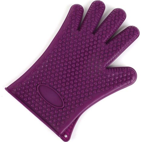 1 par de guantes de horno, de silicona antideslizante, resistentes al calor de -40 °C a 230 °C, con forma de corazón, para microondas y barbacoa. (1/5)