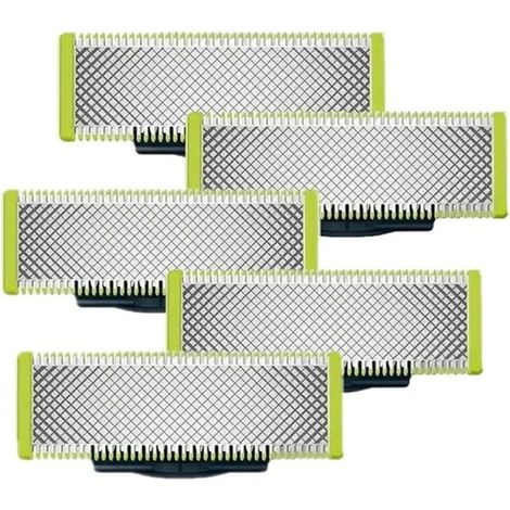 Lames de rechange OneBlade x5, acier inoxydable, pour rasoir/tondeuse QP2520 QP2523 QP2530 QP6510 QP6523 QP220, taille et rasage (1/5)
