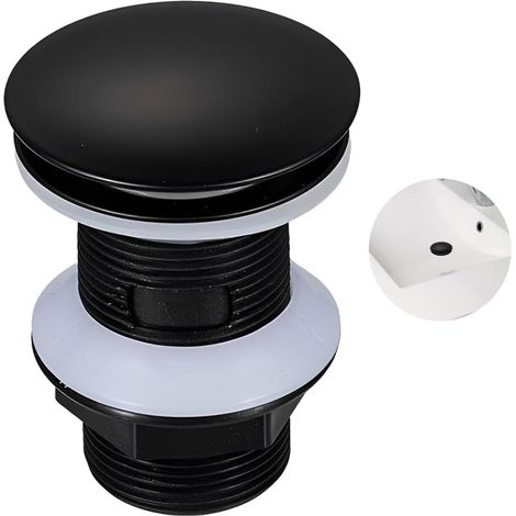 Bonde Clic Clac Noir - 1 Unité - Plastique - Sans Trop-Plein - Pour Lavabo Salle De Bain Et Cuisine (1/5)