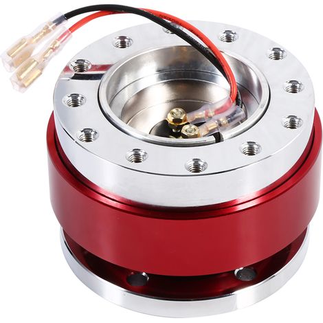 Kit de déconnexion rapide universel 6 trous pour volant, adaptateur de moyeu à boulon, démontage rapide, rouge (1/5)