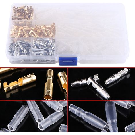100 paires de cosses de connecteur 3,9 mm avec capuchons isolants (1/5)