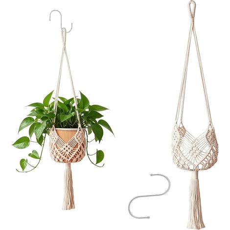 Macrame Suspension Plante, Jardiniere Suspendue pour Interieur et Balcon (1/5)