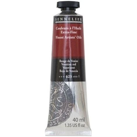Couleurs à l'huile - Sennelier - Rouge venitien - 40ml - Pigments naturels - Finition satinée