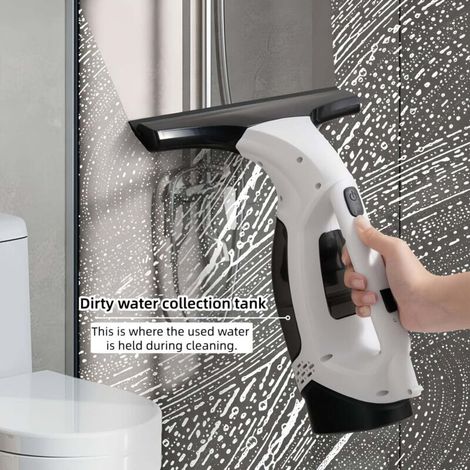Der kabellose elektrische Fensterreiniger bietet eine Saugkraft von 2000 Pa, einen 2200-mAh-Akku und einen 200-ml-Wassertank, ideal zum Reinigen von Fenstern, Spiegeln und Glasoberflächen. (1/5)