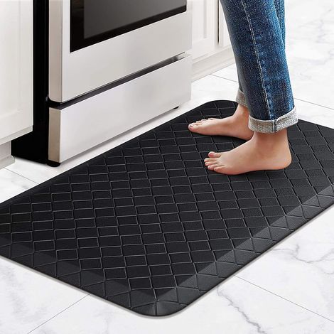 Kitchen floor mat, directly supplied, thickened PVC, anti-fatigue, non-slip, waterproof, oil-proof, and non-slip leather rug - burgundy - 44120CM12MM