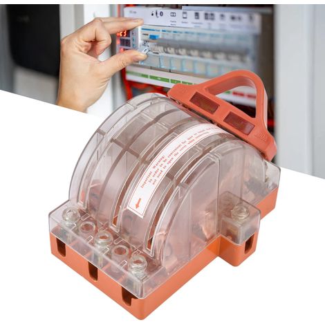 Interrupteur Couteau 3 Polices à Double Jet en Cuivre, Boîtier Transparent pour AC 380V, Disjoncteur de Puissance