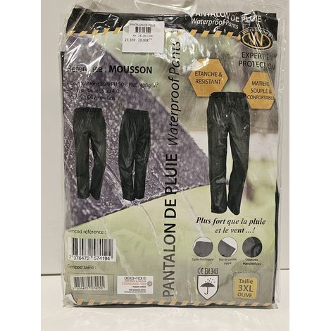 WORKSTONE - Pantalon de pluie MOUSSON - Imperméable 400g/m² - Souple et résistant - Neuf - Voir photos (1/2)