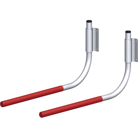 alfer Universal-Fahrradhalter, gummiert 550 x 270 mm Aluminium rot gummiert Regalträger