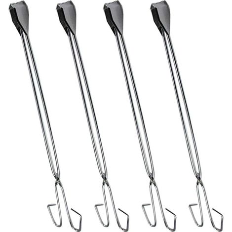 Lot de 4 Pinces à Déchets en Acier Inoxydable Argenté Forme Ciseaux pour Ramassage de Déchets et Verre Brisé Lors de Pique-niques Barbecue Plusieurs styles (1/5)