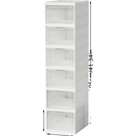 Armario para guardar zapatos, diseño plegable, material impermeable, blanco, 6 niveles. (1/2)