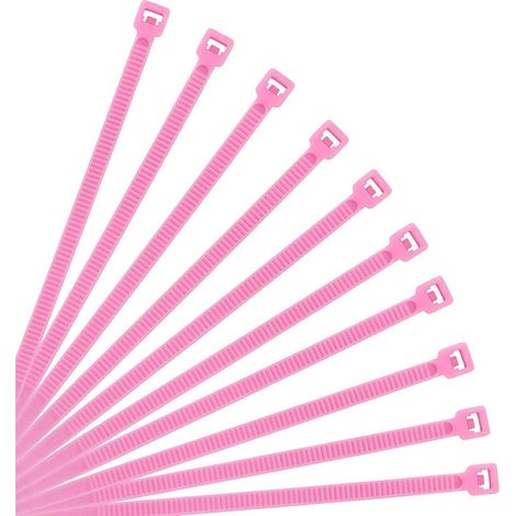 Kabelbinder 500 Stück selbstsichernd UV beständig 200mm x 3.6mm Rosa (1/5)