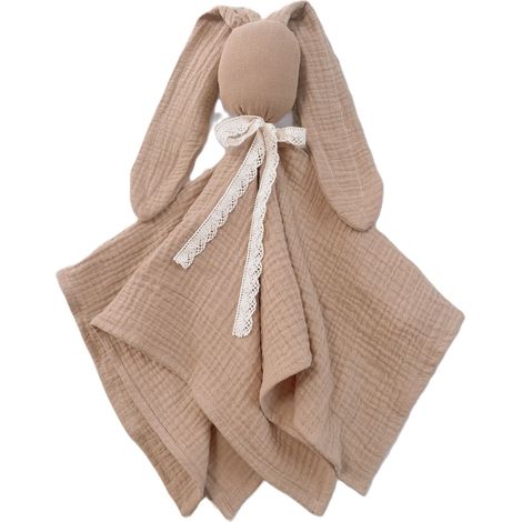 Peluche lapin en mousseline (caramel) (1/4)