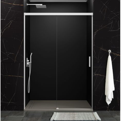 PAROI DE DOUCHE FIXE+COULISSANT 125-130 cm. MODÈLE: BASICA BLANC (1/5)