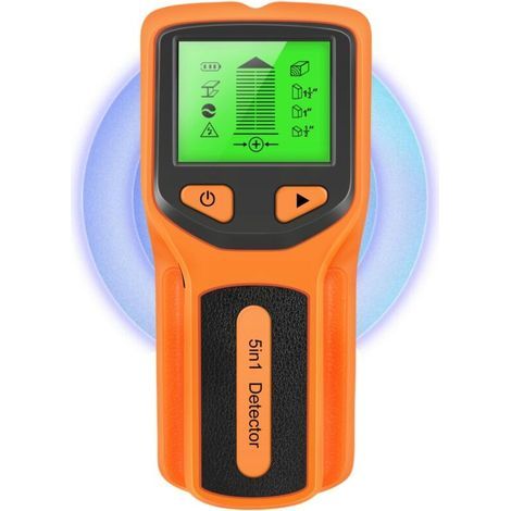 5-in-1 wall-mounted metal detector – LCD screen – Suitable for detecting wooden joists, cables and hardwood. (1/5)