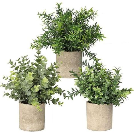 Plantes artificielles intérieur dans des pots 3PCS Simulation Mini pot Plantes Pour Verdure Décoration de mariage Cadeaux (1/4)