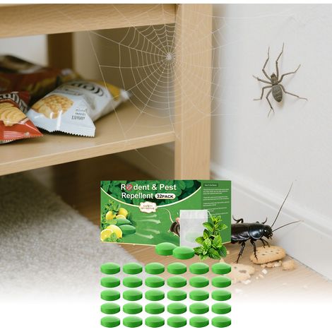 Mäuse- und Insektenabwehrtabletten, praktisch für den Haushalt, geeignet für drinnen und draußen – 32 Abwehrtabletten + 2 Netzbeutel -- BIEMMEDUE (1/5)