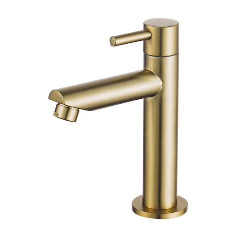 Fortifura Calvi Robinet lave-mains - 14.4cm - à poser - eau froide - Laiton brossé PVD